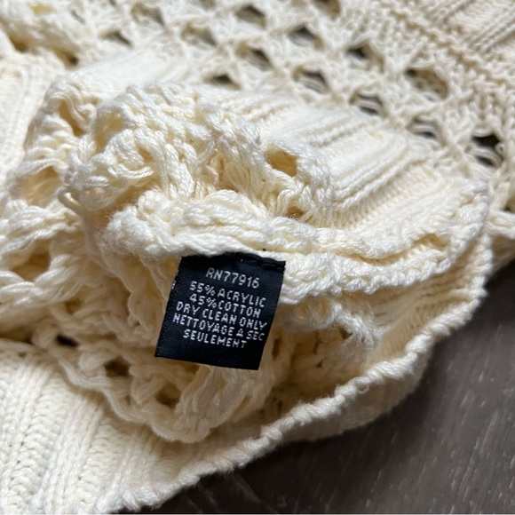 Mauve by Anthropologie One-Shoulder Crochet Layer top in cream NWOT - Picture 13 of 16